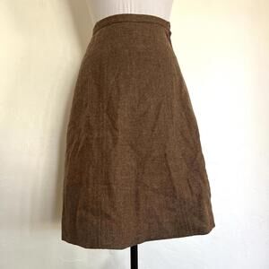 Vintage Talbott & Boepple Brown 100% Wool Midi Skirt Size 8 Dark Academia Retro